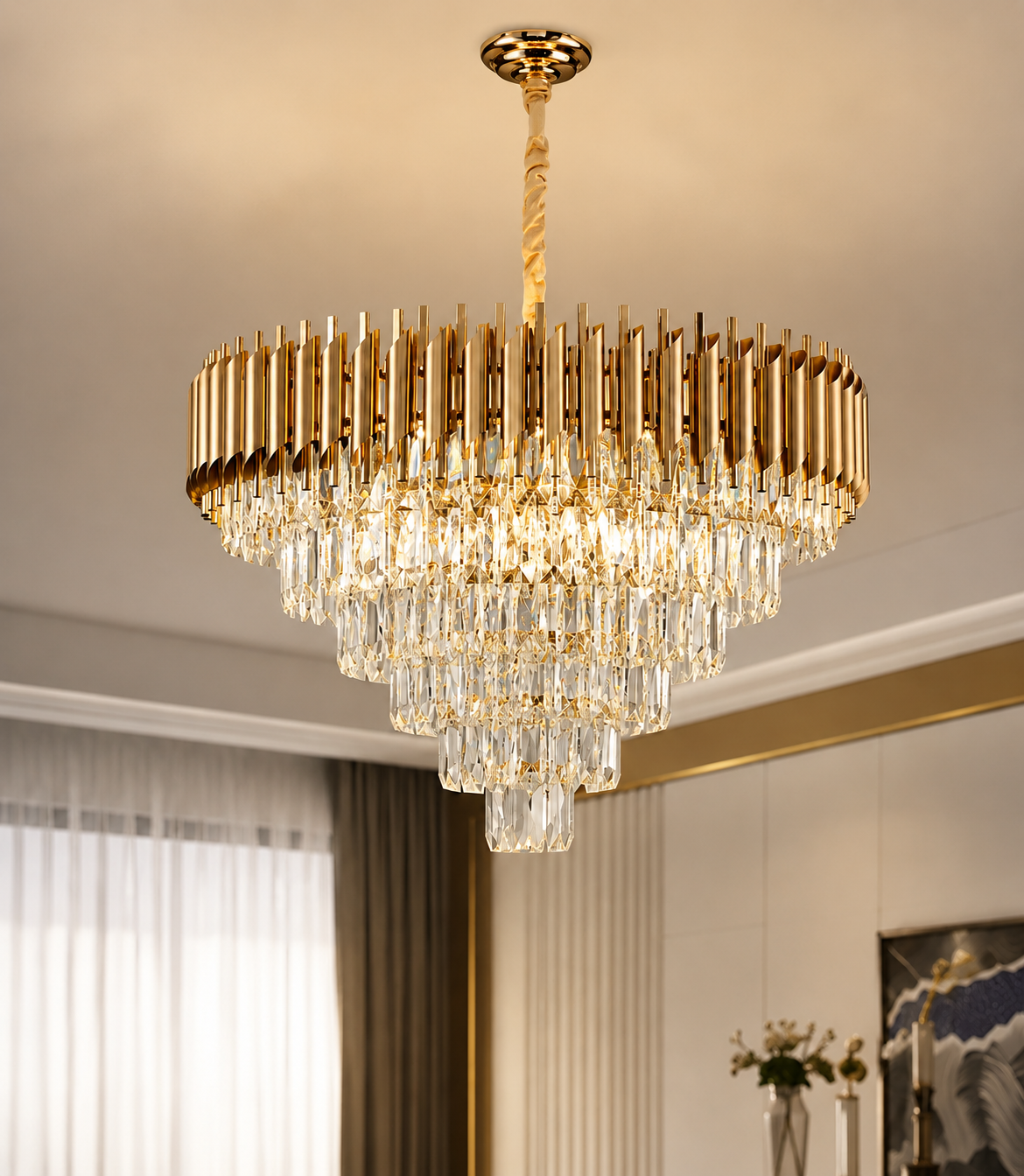 Luméa – Kronleuchter Kristall Gold