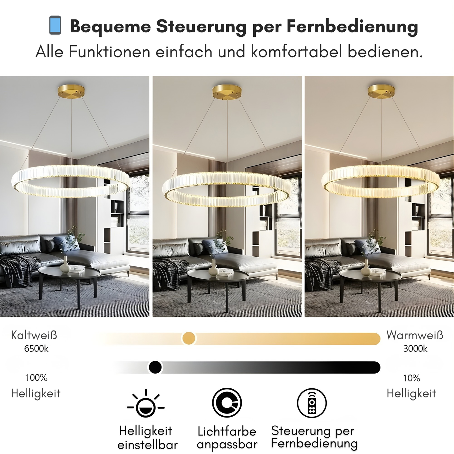 Velouris – Kristall Ring Deckenleuchte