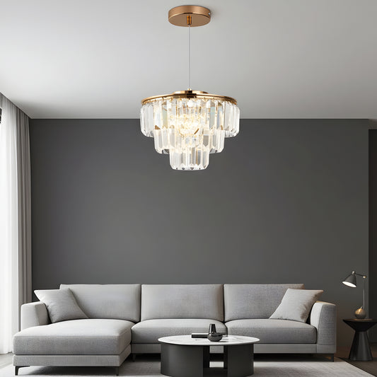 Kristall Pendelleuchte Gold – Deckenleuchte für Esszimmer & Wohnzimmer